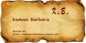 Kedves Barbara névjegykártya